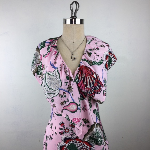 Tory Burch Adelia Ruffled Floral-Print Dress - Picture 2 of 12